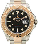 Yacht-Master 40mm in Steel with Rose Gold Bezel on Oyster Bracelet with Black Dial