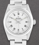 Oyster Perpetual No Date 31mm in Steel with Domed Bezel on Oyster Bezel with White Roman Dial