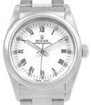 Oyster Perpetual No Date 31mm in Steel with Domed Bezel on Oyster Bezel with White Roman Dial