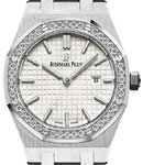 Royal Oak Lady Quartz in Steel with Diamond Bezel On Steel Bracelet with Silver Dial