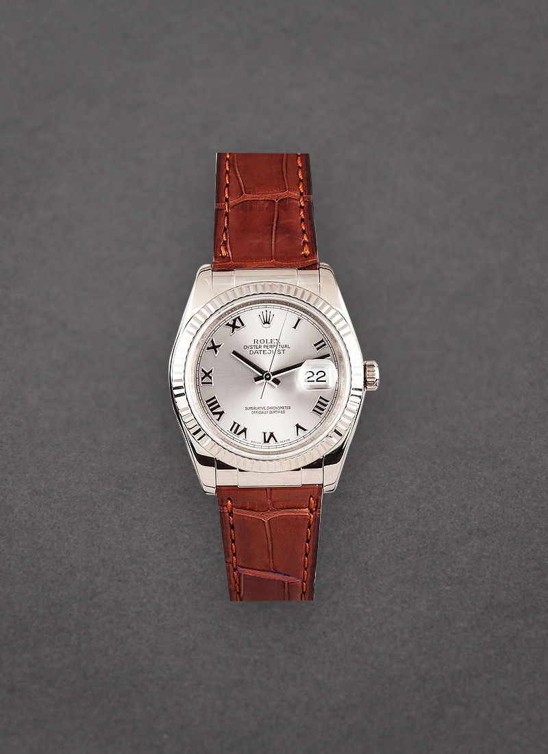 Pre-Owned Rolex Datejust 36mm in White Gold with Fluted Bezel