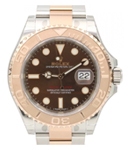 Yacht-Master 40mm in Steel with Rose Gold Bezel on Oyster Bracelet with Chocolate Dial