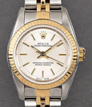 Oyster Perpetual No Date Lady's in Steel with Yellow Gold Fluted Bezel on Jubilee Bracelet with Silver Stick Dial