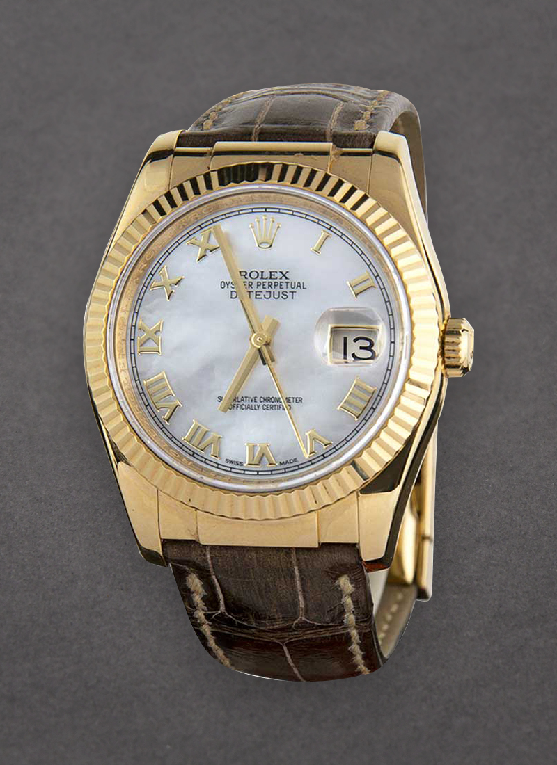 Pre-Owned Rolex Datejust 36mm in Yellow Gold with Fluted Bezel