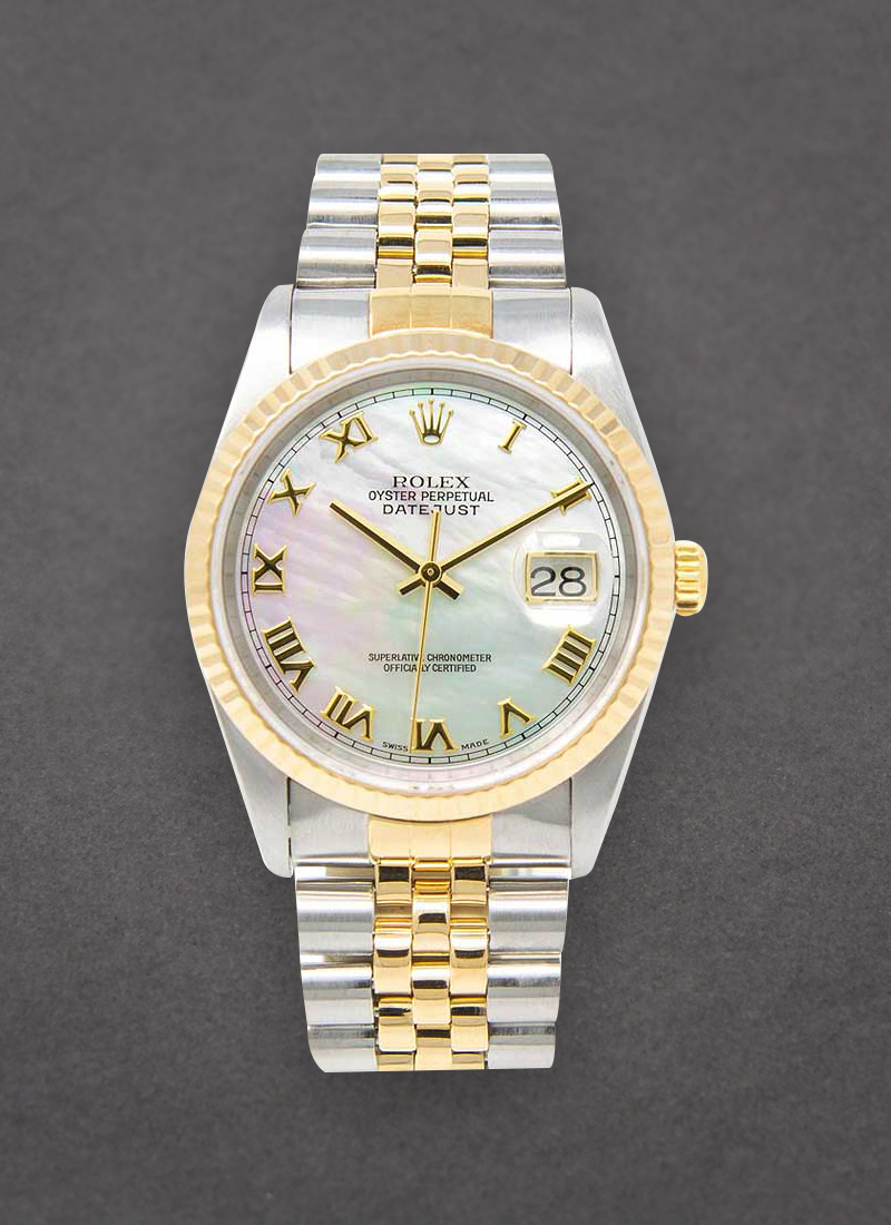 Pre-Owned Rolex Datejust 36mm in Steel with Yellow Gold Fluted Bezel