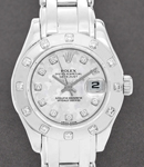 Masterpiece Lady's in White Gold with 12 Diamond Bezel on Pearlmaster Bracelet with MOP Diamond Dial