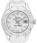 Masterpiece Lady's in White Gold with 12 Diamond Bezel on Pearlmaster Bracelet with MOP Diamond Dial