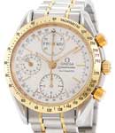 Speedmaster Chronograph in Steel with Yellow Gold Bezel on Steel and Yellow Gold Bracelet with Silver Dial