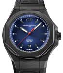 Laureato 44mm Automatic in Titanium on Black Rubber Strap with Sunray Blue Dial
