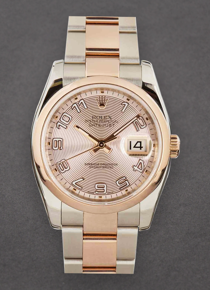 Pre-Owned Rolex Datejust 36mm in Steel with Rose Gold Smooth Bezel