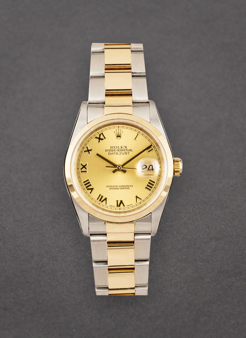 Pre-Owned Rolex Datejust 36mm in Steel with Yellow Gold Smooth Bezel