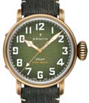 Pilot Type 20 Adventure Automatic in Bronze on Calfskin Leather with protective rubber lining Strap with Khaki Green Grained Dial