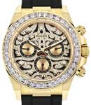Daytona Cosmograph 40mm in Yellow Gold with Diamond Bezel on Strap with Pave Diamond Dial