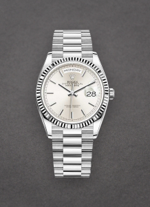 Rolex Unworn 128239-0005 President Day-Date 36mm in White Gold with Fluted Bezel 128239-0005