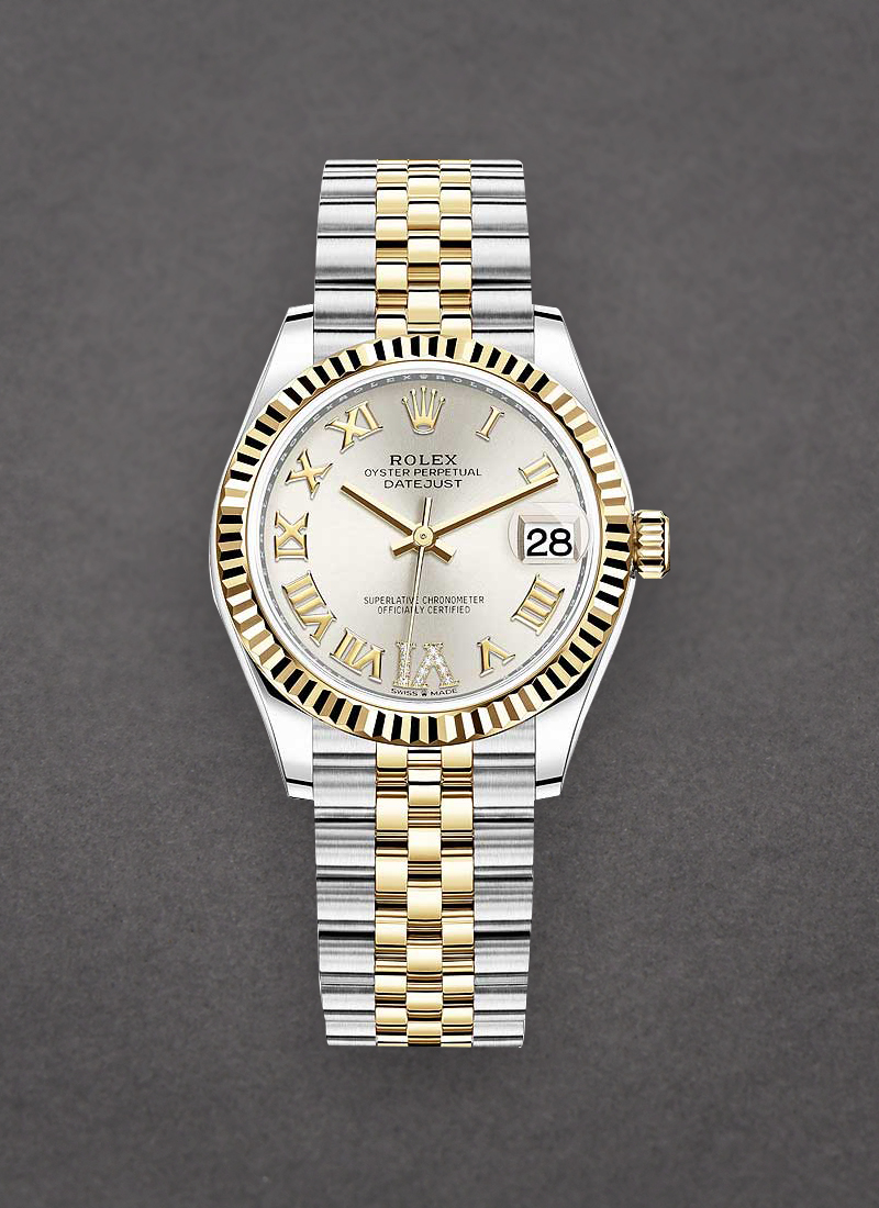 Rolex Unworn Midsize Datejust 31mm in Steel with Yellow Gold Fluted Bezel