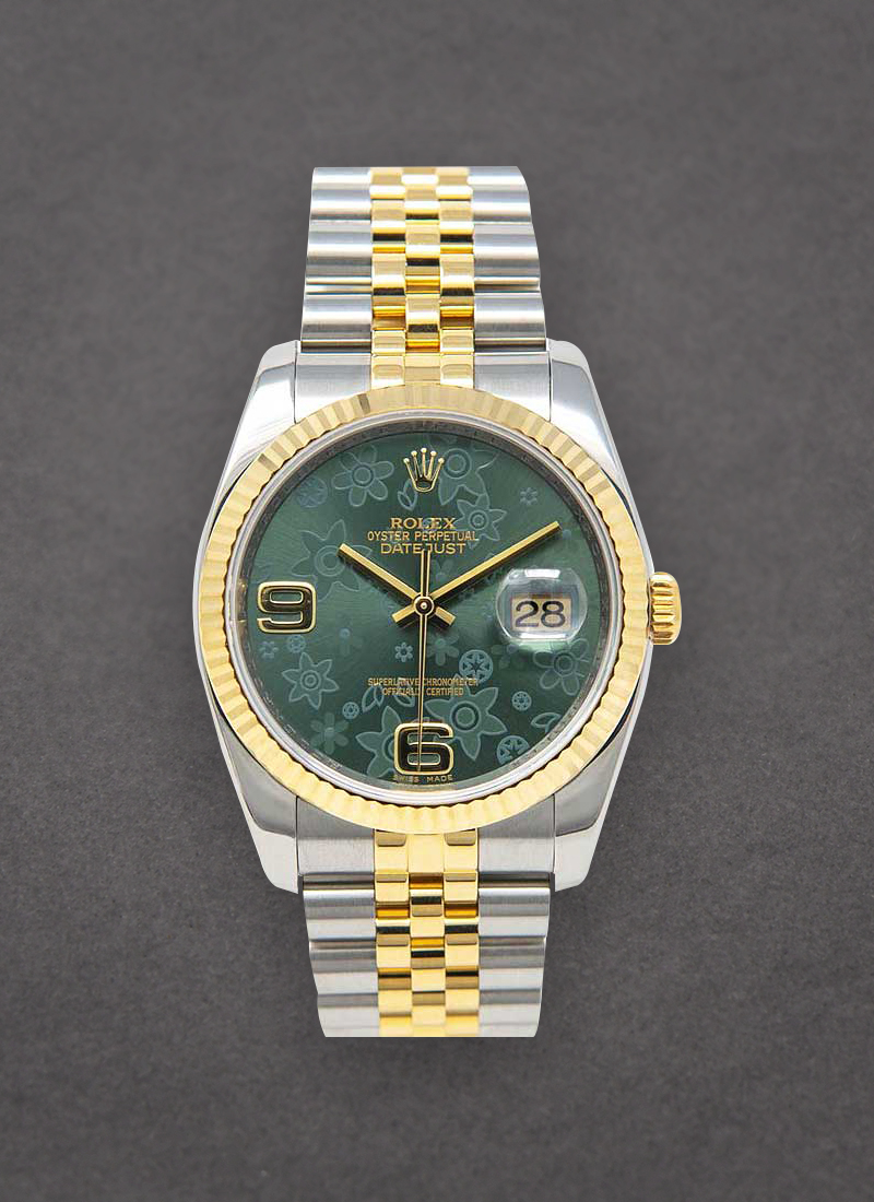 Pre-Owned Rolex Datejust 36mm in Steel with Yellow Gold Fluted Bezel