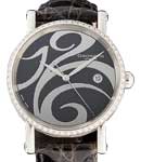 Soul 38mm in Steel with Diamond Bezel on Strap with Black and Silver and Black Dial