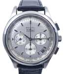 El Primero Rattrapante in Steel on Black Crocodile Leather Strap with Silver Dial