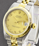 2-Tone Mid Size Datejust with Fluted Bezel on Jubilee Bracelet with Champagne Arabic Dial