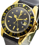 GMT Master 1675 Yellow Gold -  Absolutely Mint Condition On Strap  with Black Dial