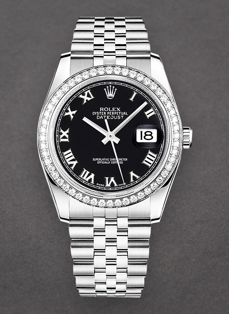 Pre-Owned Rolex Datejust 36mm in Steel with Diamond Bezel