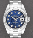 President 26mm in White Gold with Diamond Bezel on President Bracelet with Sodalite Diamond Dial