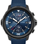 Aquatimer Chronograph Laureus for Good Sport Edition in Steel on Blue Rubber Strap with Blue Dial