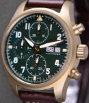 Pilot Spitfire Chronograph in Bronze on Brown Leather Strap with Green Dial
