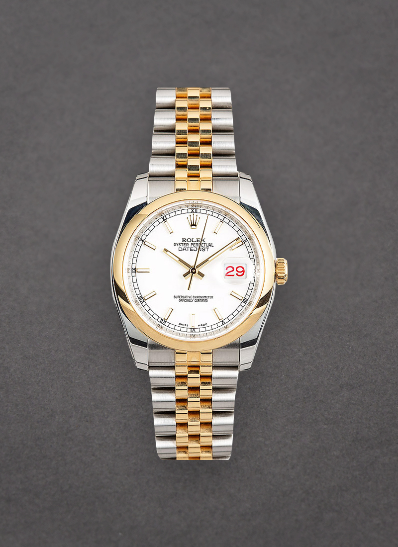 Pre-Owned Rolex Datejust 36mm in Steel with Yellow Gold Domed Bezel