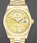 President 36mm in Yellow Gold with Domed Bezel on President Bracelet with Champagne Jubilee Diamond Dial