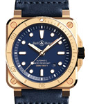Auto Diver USA in Bronze on Blue Calfskin Leather Strap with Blue Dial
