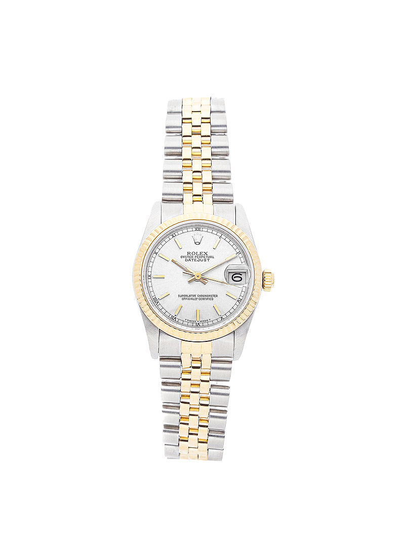 Pre-Owned Rolex Mid Size 31mm Datejust in Steel with Yellow Gold with Fluted Bezel  