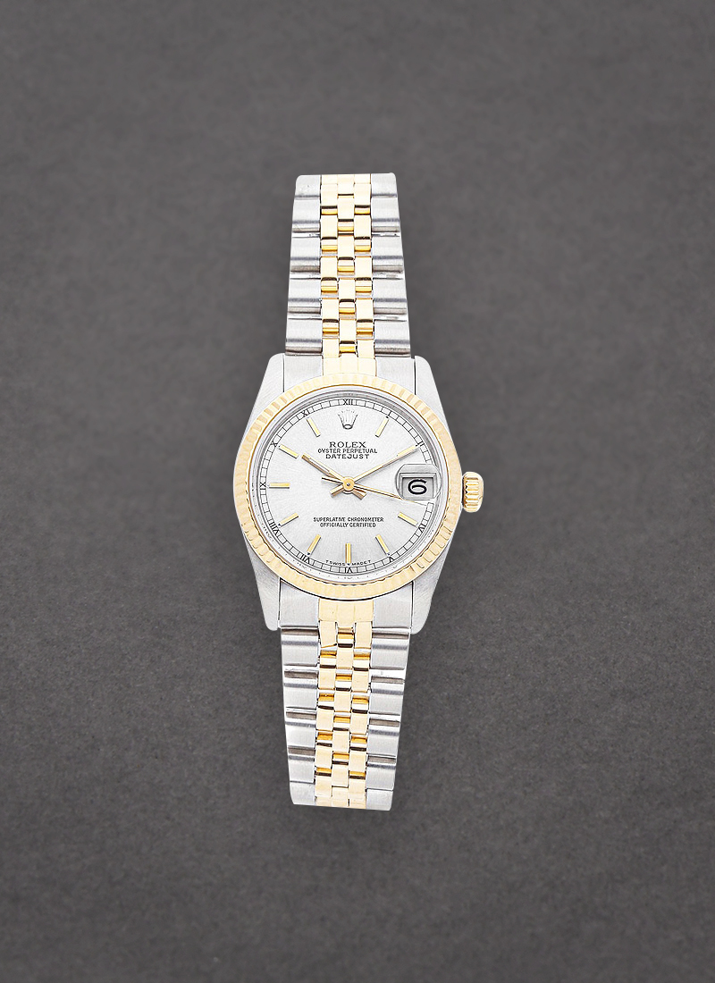 Pre-Owned Rolex Mid Size 31mm Datejust in Steel with Yellow Gold with Fluted Bezel  