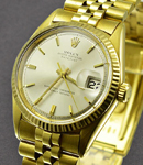 Vintage Datejust 1601 36mm in Yellow Gold On Yellow Gold Jubilee Bracelet with Silver Dial