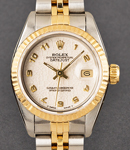 Lady's 26mm Datejust in Steel with Yellow Gold Fluted Bezel on Bracelet with Ivroy Jubilee Arabic Dial