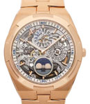 Overseas Ultra Thin Perpetual Calendar on Rose Gold Bracelet Rose Gold Bracelet Skeleton Dial