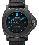 Pam 1616 - Submersible 47mm in Carbotech on Black Rubber Strap with Black Dial