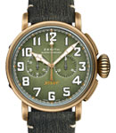 Pilot Montre d'Aeronef Type 20 Extra Special 45mm Automatic in Bronze on Green Calfskin Leather Strap with Green Arabic Dial