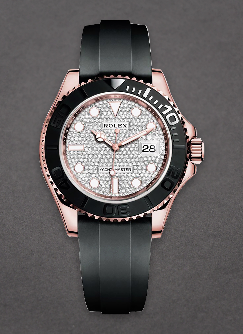 Rolex Unworn Yachtmaster 40mm in Rose Gold with Black Bezel