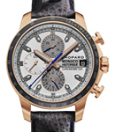 G.P.M.H. Chronograph in Rose Gold on Black Leather Strap with Silver Dial - Grey Subdials