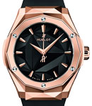 Classic Fusion Orlinski 40mm in Rose Gold on Black Rubber Strap with Black Dial