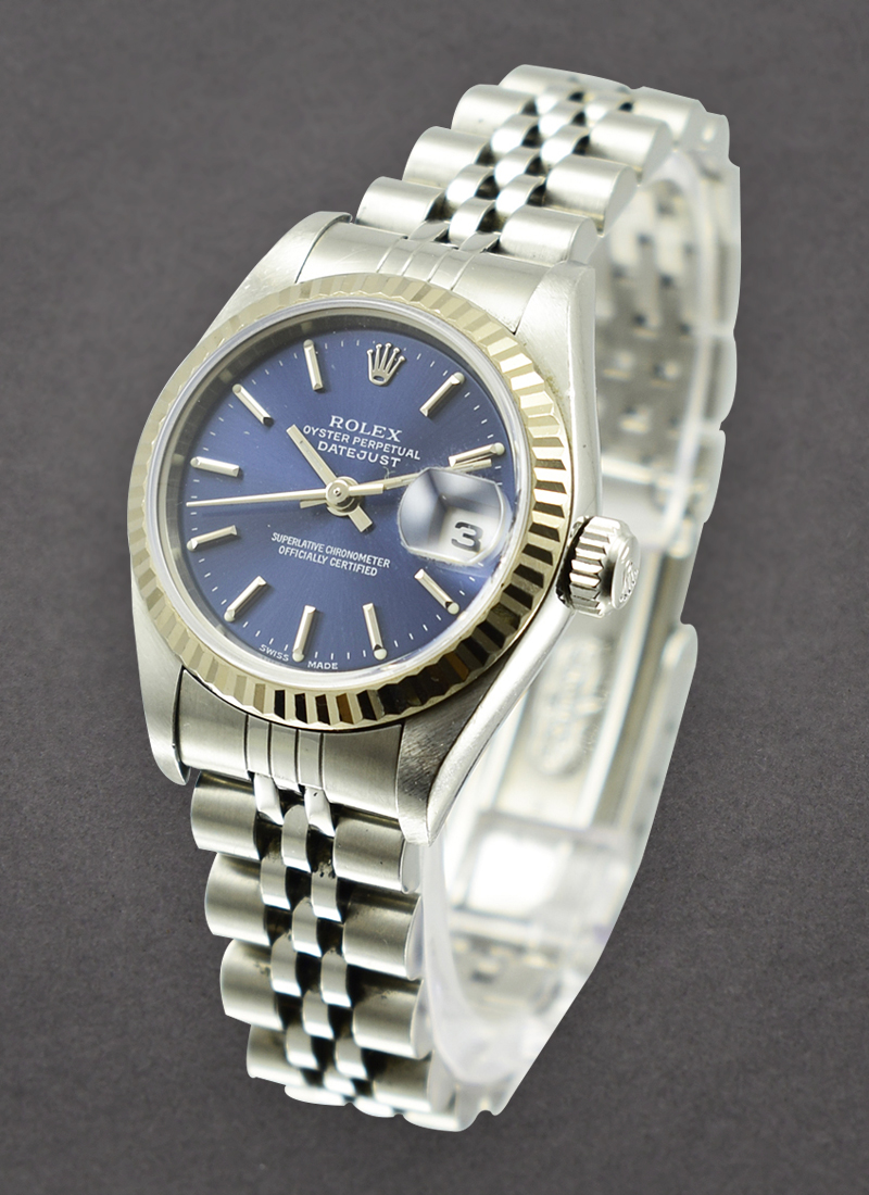 Pre-Owned Rolex 26mm Datejust in Steel with White Gold Fluted Bezel