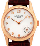 5000 Calatrava 33mm in Rose Gold on Red Crocodile Leather Strap with Ivory Dial