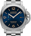 PAM 1058 - Luminor Marina 44mm Automatic in Steel on Steel Bracelet with Blue Dial