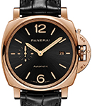 PAM 1041 - Luminor Due 42mm in Rose Gold on Black Alligator Leather Strap with Black Dial