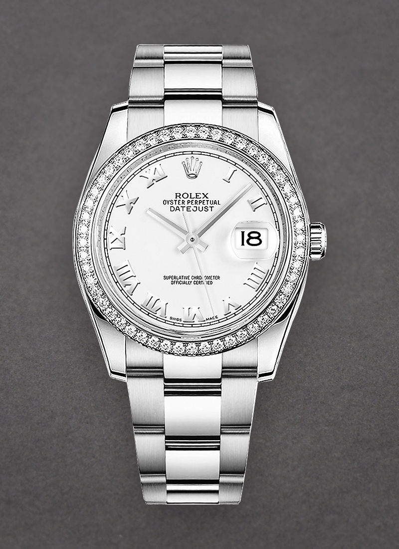 Pre-Owned Rolex Datejust 36mm in Steel with Diamond Bezel