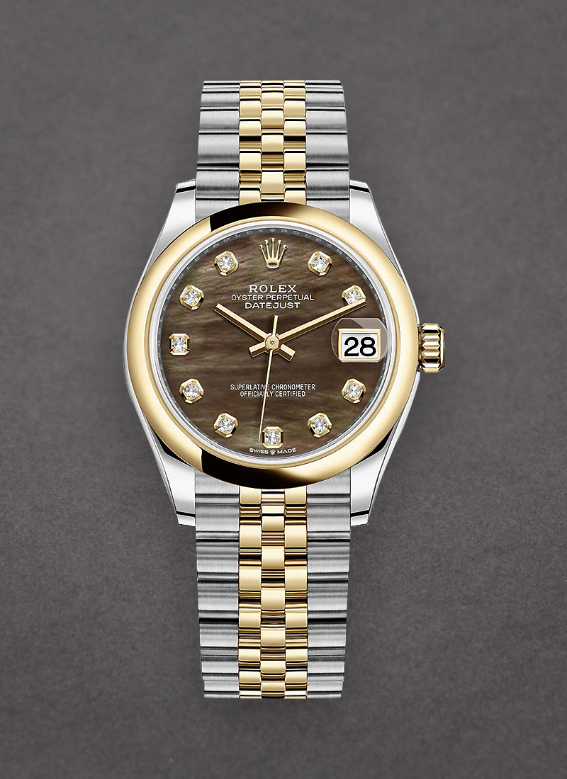 Rolex Unworn Datejust 31mm in Steel with Yellow Gold Domed Bezel