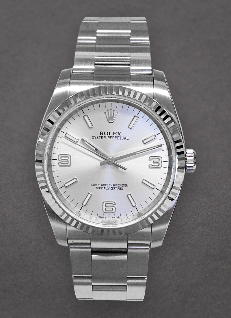 Pre-Owned Rolex Oyster Perpetual 36mm in Steel with Fluted Bezel