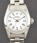 Oyster Perpetual No Date Lady's with Steel Smooth Bezel On Oyster Bracelet with White Roman Dial