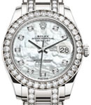 Perpertual Pearlmaster 39mm in White Gold with Diamond Bezel on Pearlmaster Bracelet with White MOP Diamond Dial